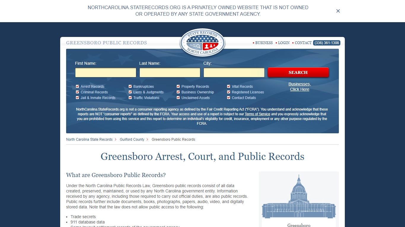 Greensboro Arrest and Public Records - StateRecords.org