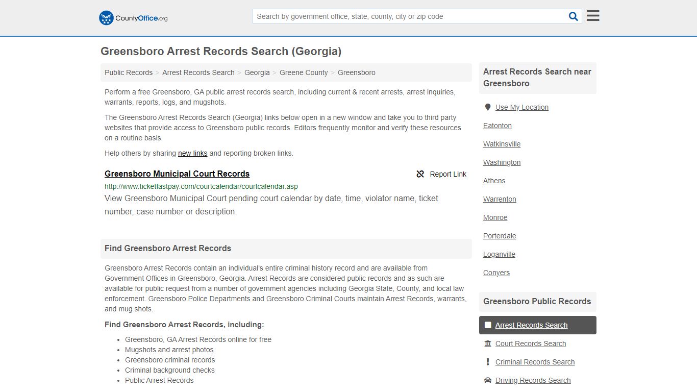 Arrest Records Search - Greensboro, GA (Arrests & Mugshots)