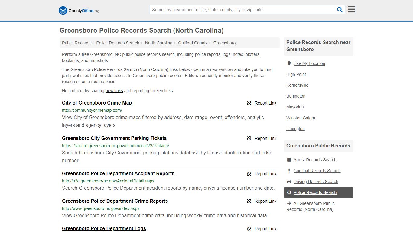 Police Records Search - Greensboro, NC (Accidents & Arrest Records)